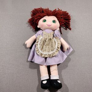 Vintage 1995 Sweetie Mine Rag Doll Red Hair Yarn Green Eyes Nice! 18in Tall